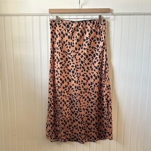 Urban Outfitters Black and Tan Patterned Midi Skirt